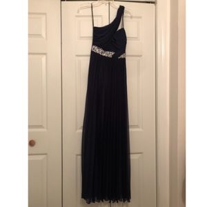 *SOLD* Way-In Navy Floor Length Prom Dress